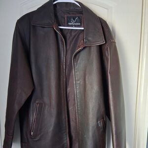 Whistling Swan Brown Leather Jacket 4XL